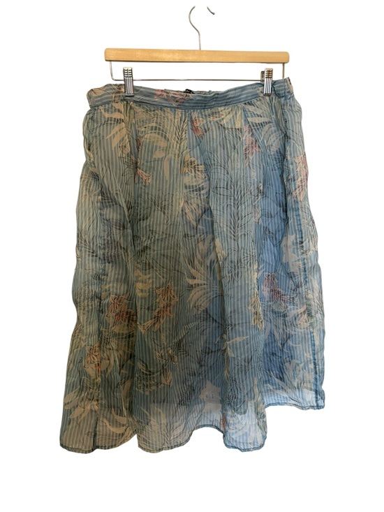 Zara Dresses & Skirts - Zara Blue Floral A-Line Skirt